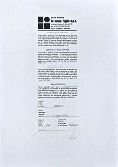 Le soleil orange - Lithographie de Bruno Saetti - 1973