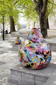 Ceramic Graffiti Pear Sculpture - Extravagant collections of fruits