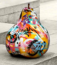 Sculpture en céramique - Graffiti - Poire  - Extravagants collections de fruits