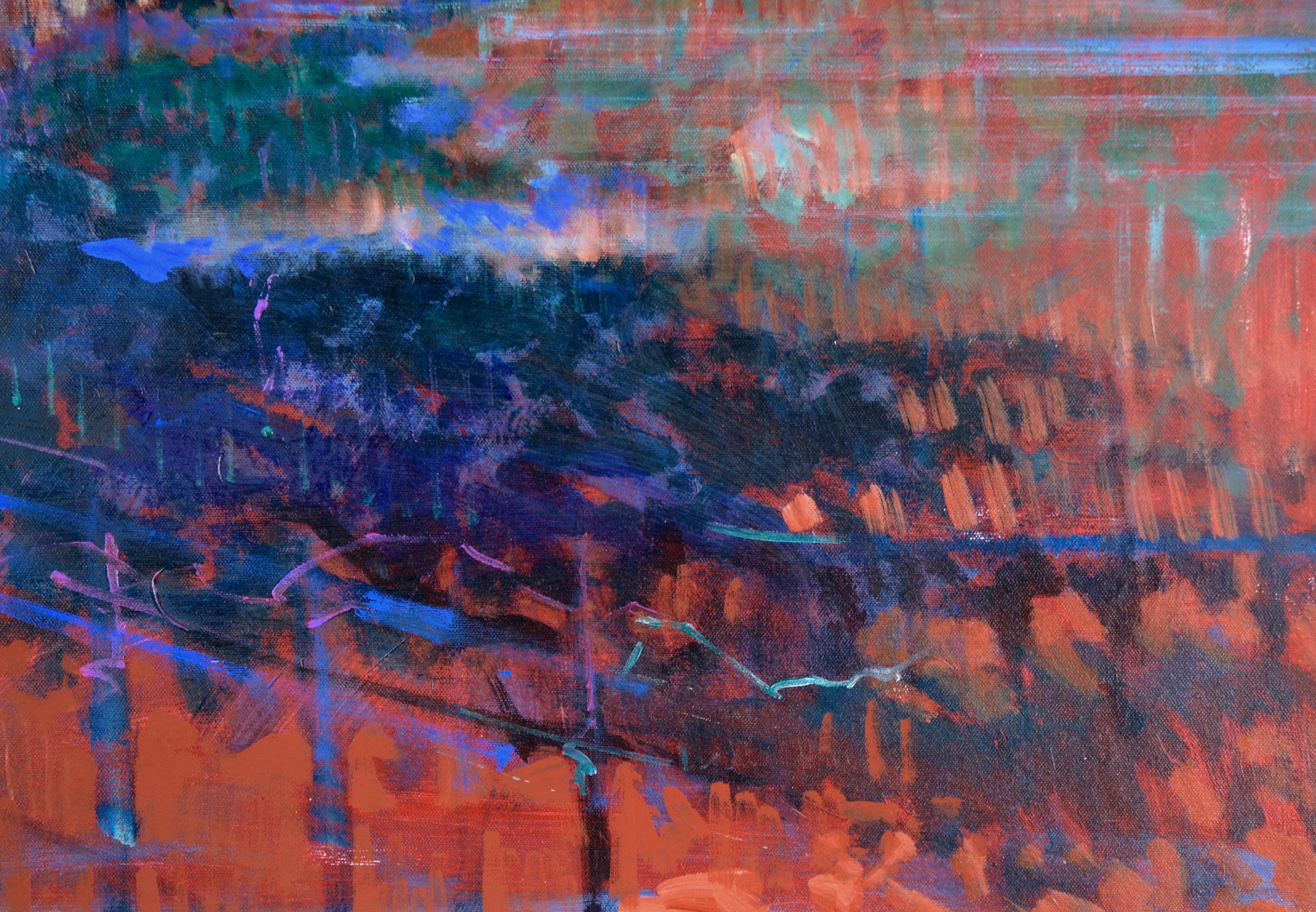 Campiña italiana fauvista - Plein Air al óleo sobre lienzo 3