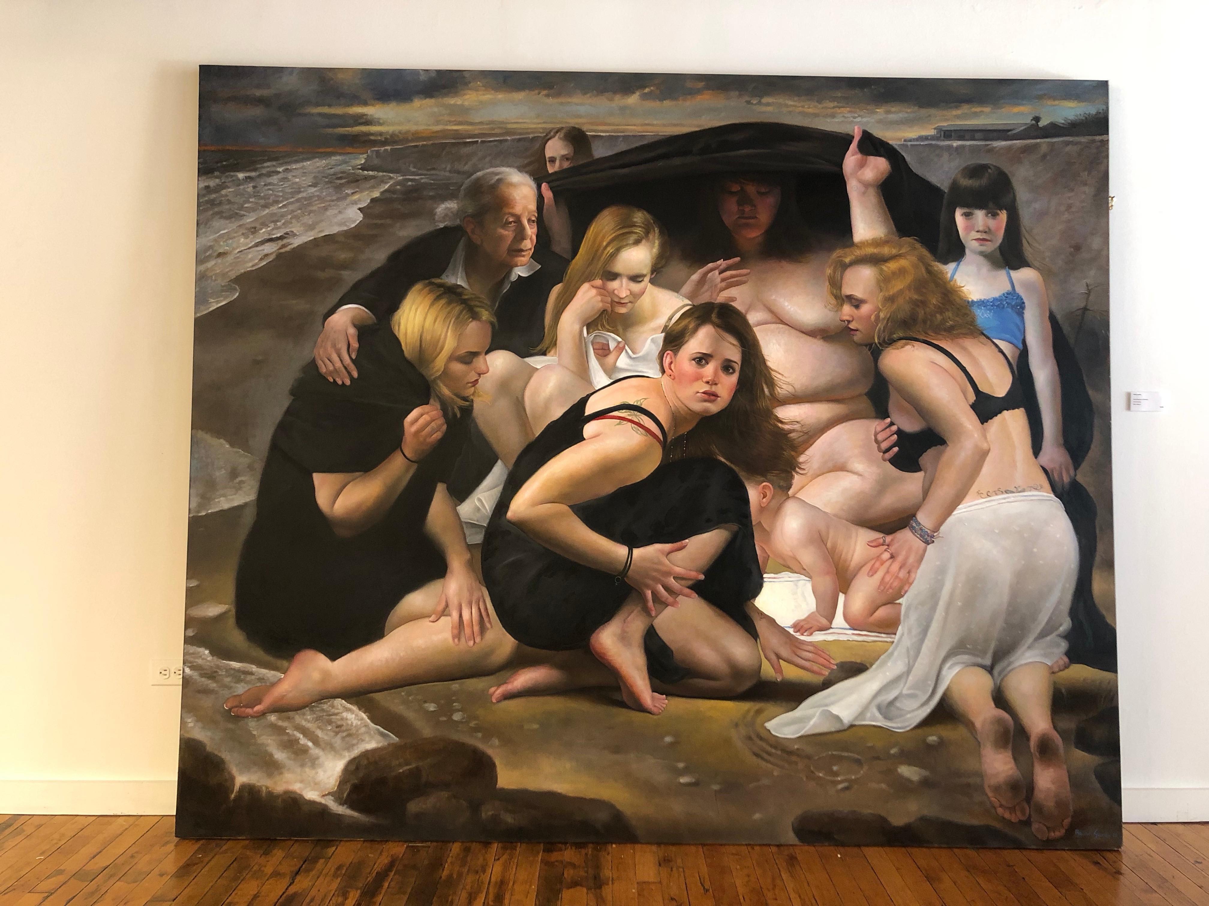 Archétypes - La mère, la jeune fille, la reine, la chasseresse, la femme sage, la mystique, peinture à l'huile - Painting de Bruno Surdo