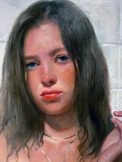 Fragility - Nude Woman Smoking in a Tub - Original painting by Bruno Surdo