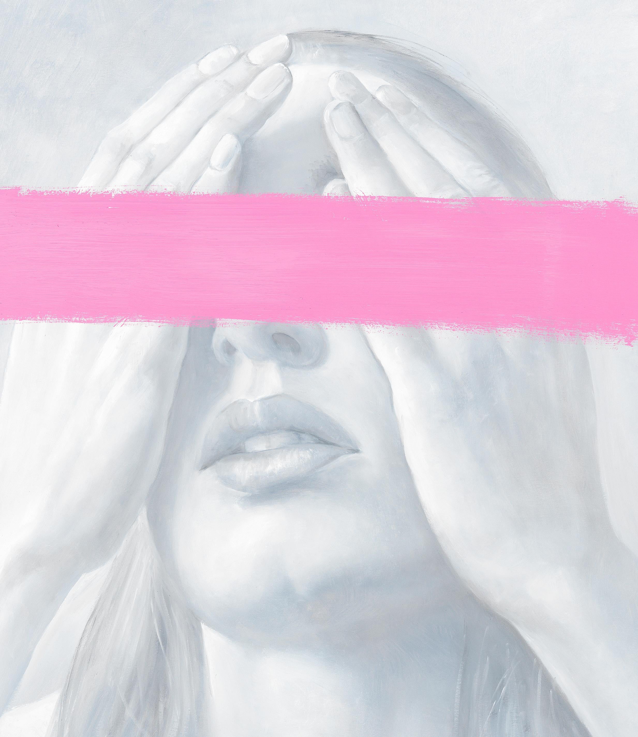 Pink Censor Bruno Surdo - Resistance - Portrait of a Female in Grey with Pink ...