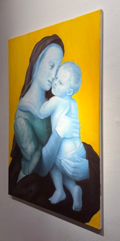 Harmony - Portrait in Blue, Inspired by Raphael's Tempi Madonna - Original Oil