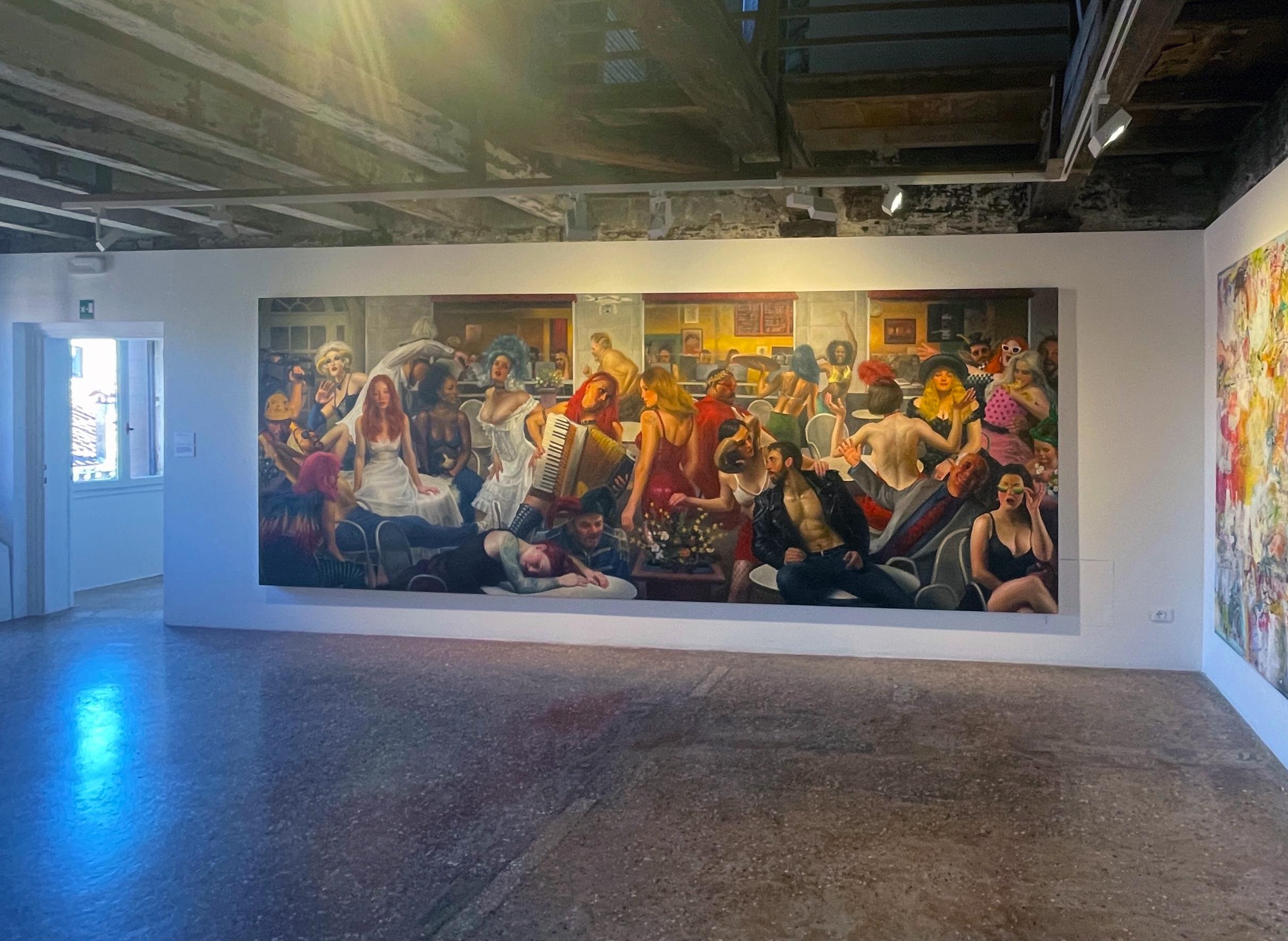 Intercambio entre mito y realidad - Pintura monumental, Óleo original 6
