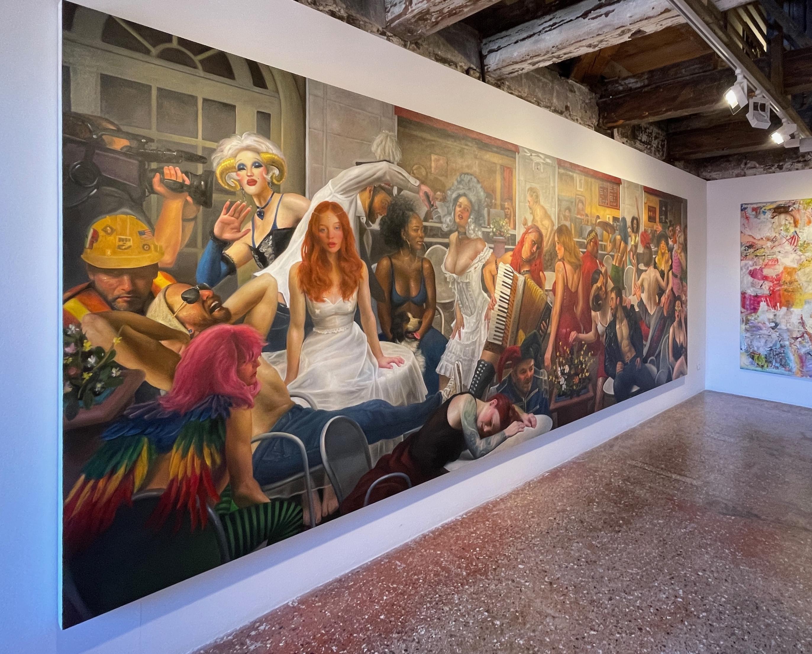 Intercambio entre mito y realidad - Pintura monumental, Óleo original 8
