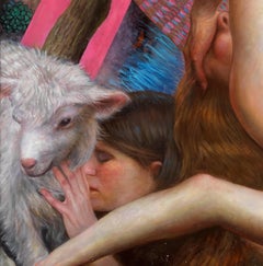 Nature's Web of Dependency - Large Scale Oil Painting with Animals and People