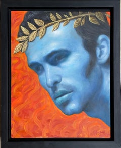 Nero - Modern Portrait of Roman Emperor, Framed, Oil on Panel