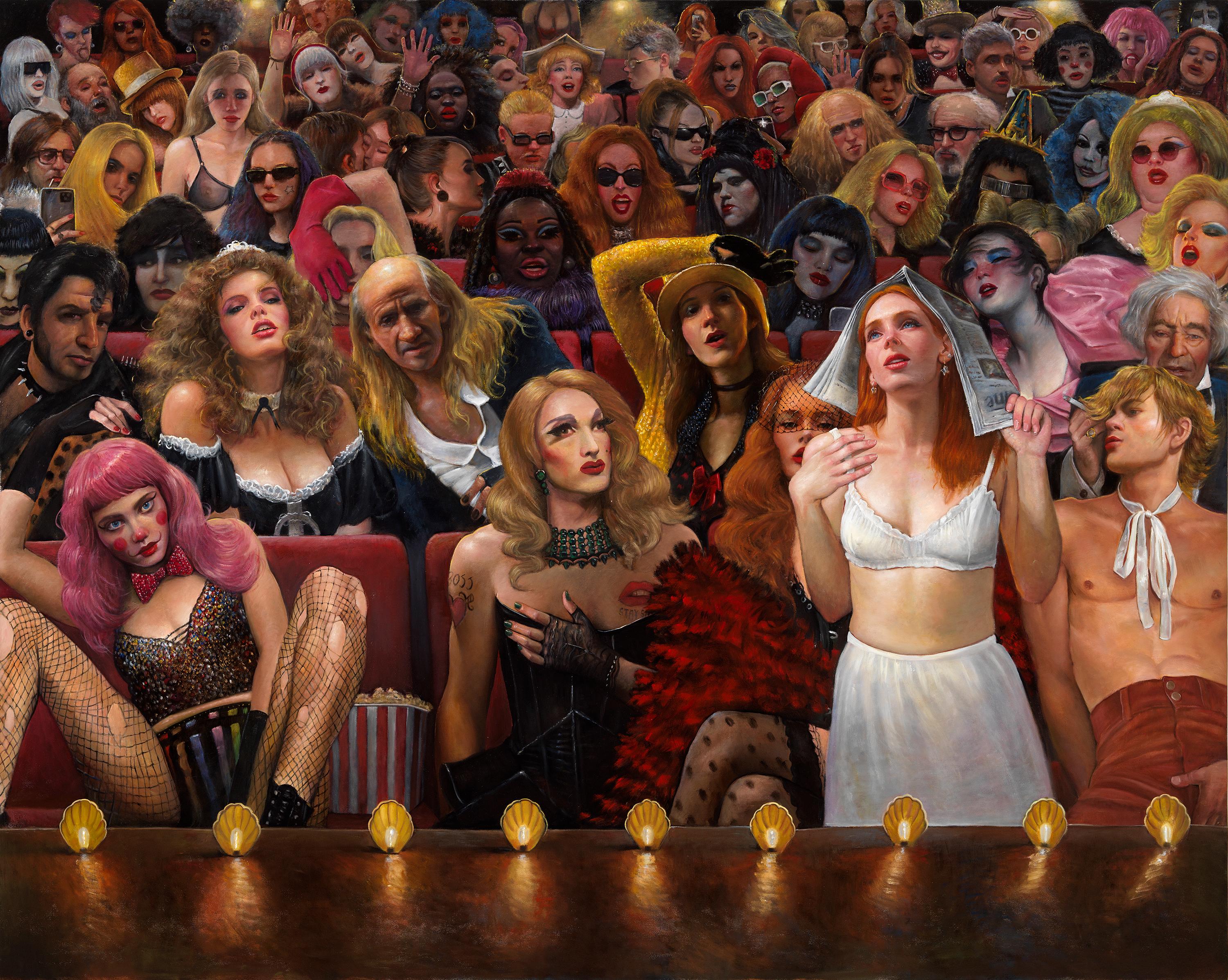 Bruno Surdo Figurative Painting - On Stage It's Okay to Be Different - An Homage to the Rocky Horror Picture Show