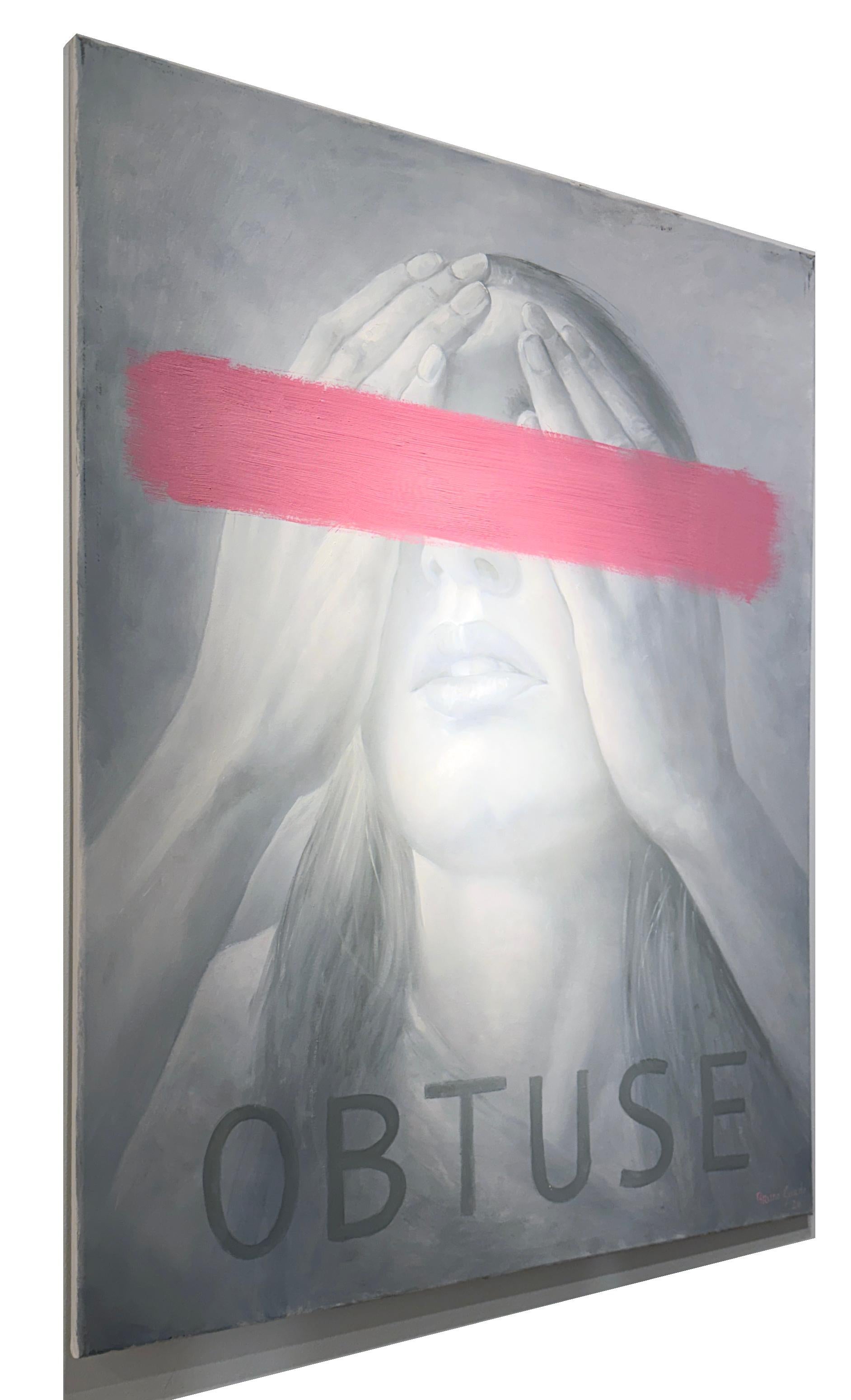 Pink Censor Bruno Surdo - Resistance - Portrait of a Female in Grey with Pink ...