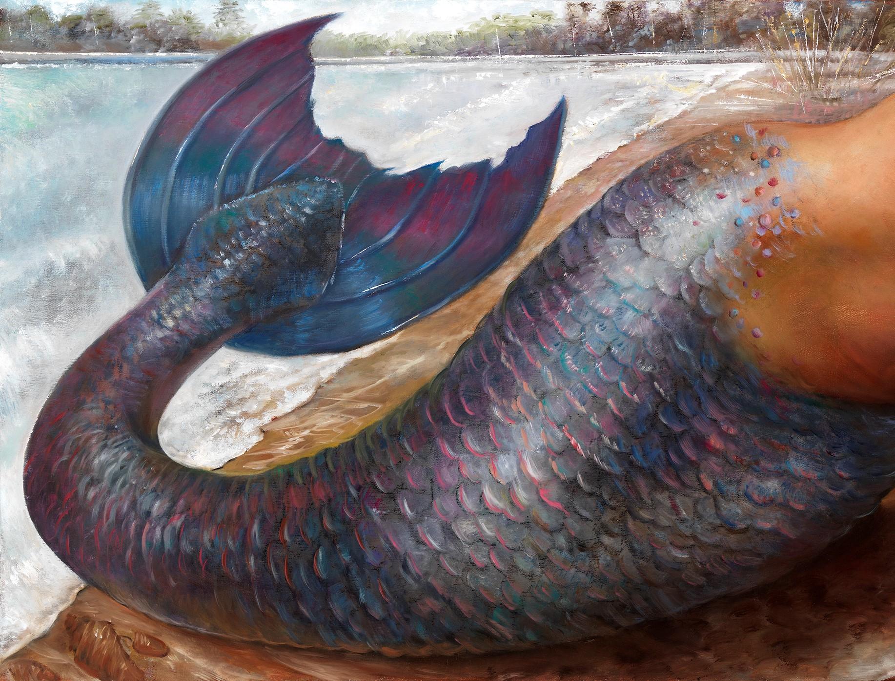 Una amante frustrada no puede ocultar su vergüenza, así que salta al lago para convertirse en pez, pero su belleza no puede ocultarse: así nace la leyenda de la sirena.  Aquí, Bruno Surdo la trae a la orilla para que podamos ver su piel divina, sus