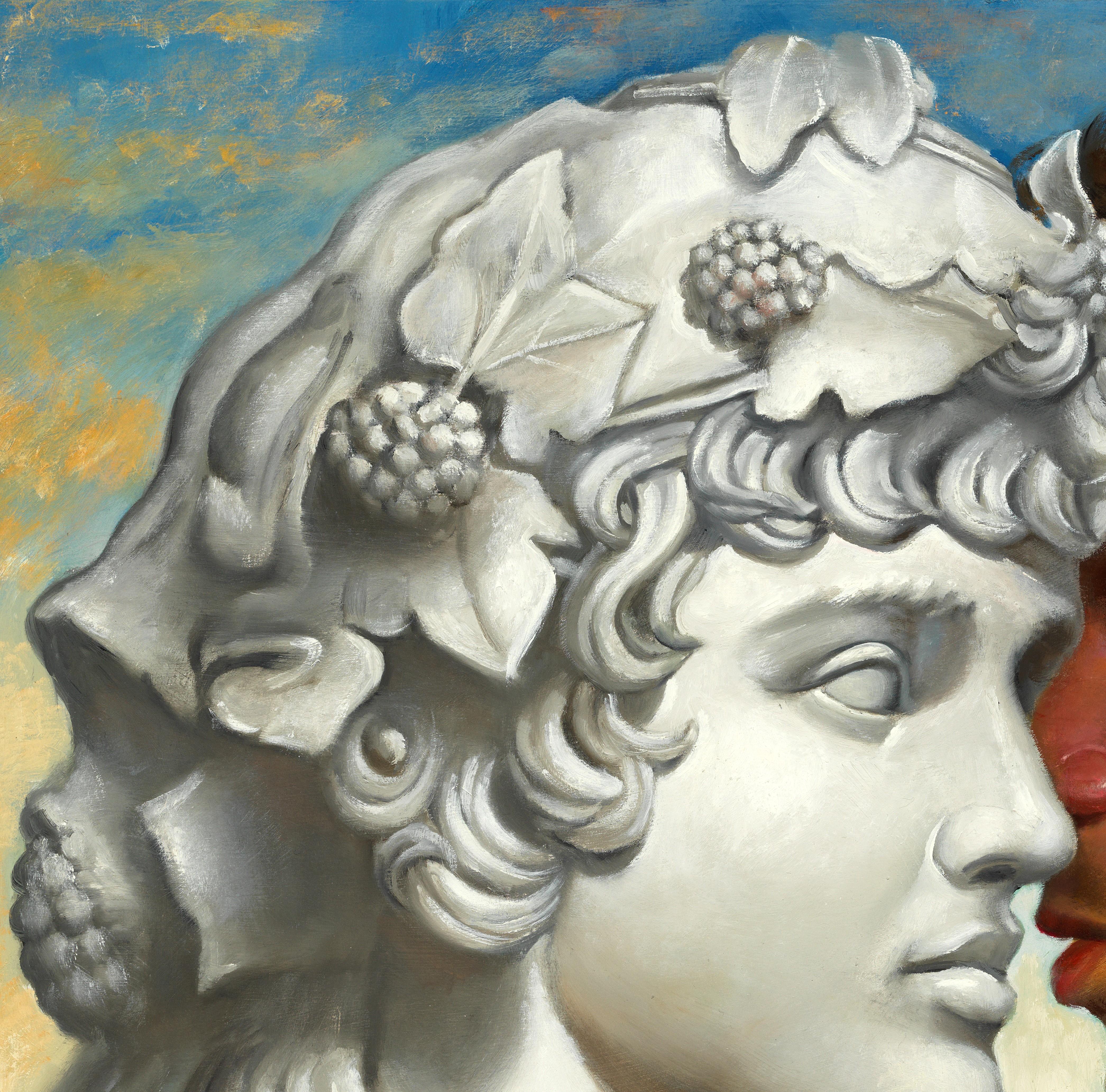 « The Hidden Love of Hadrian and Antinous:: Male Embracing a Statue »:: huile sur toile:: homme embrassant une statue - Contemporain Painting par Bruno Surdo