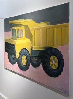 Toy Play - Oil on Canvas Still-Life Painting of Yellow Toy Truck, 2026