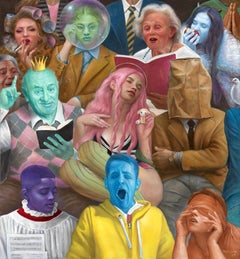 Wo kann Gott sein? - Buntes Gruppenbild - Originalgemälde von Bruno Surdo