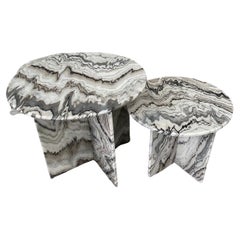 Bruno White Marble Coffee Table- Set of Two