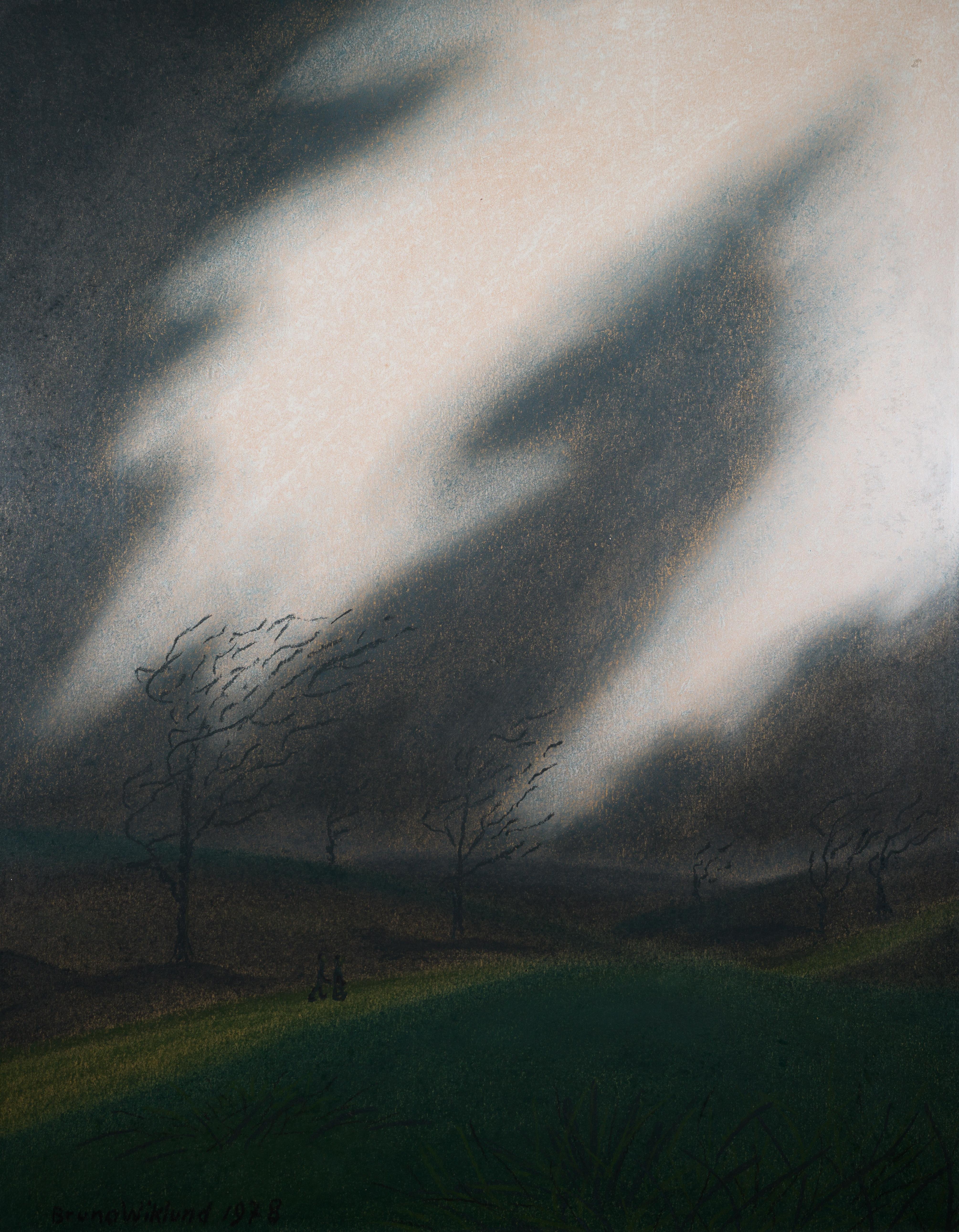 Stormig natt (Stormy Night) (1978) - Painting by Bruno Wiklund