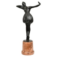 Bruno Zach (austriaco, 1891-1945), Escultura de bronce de una bailarina