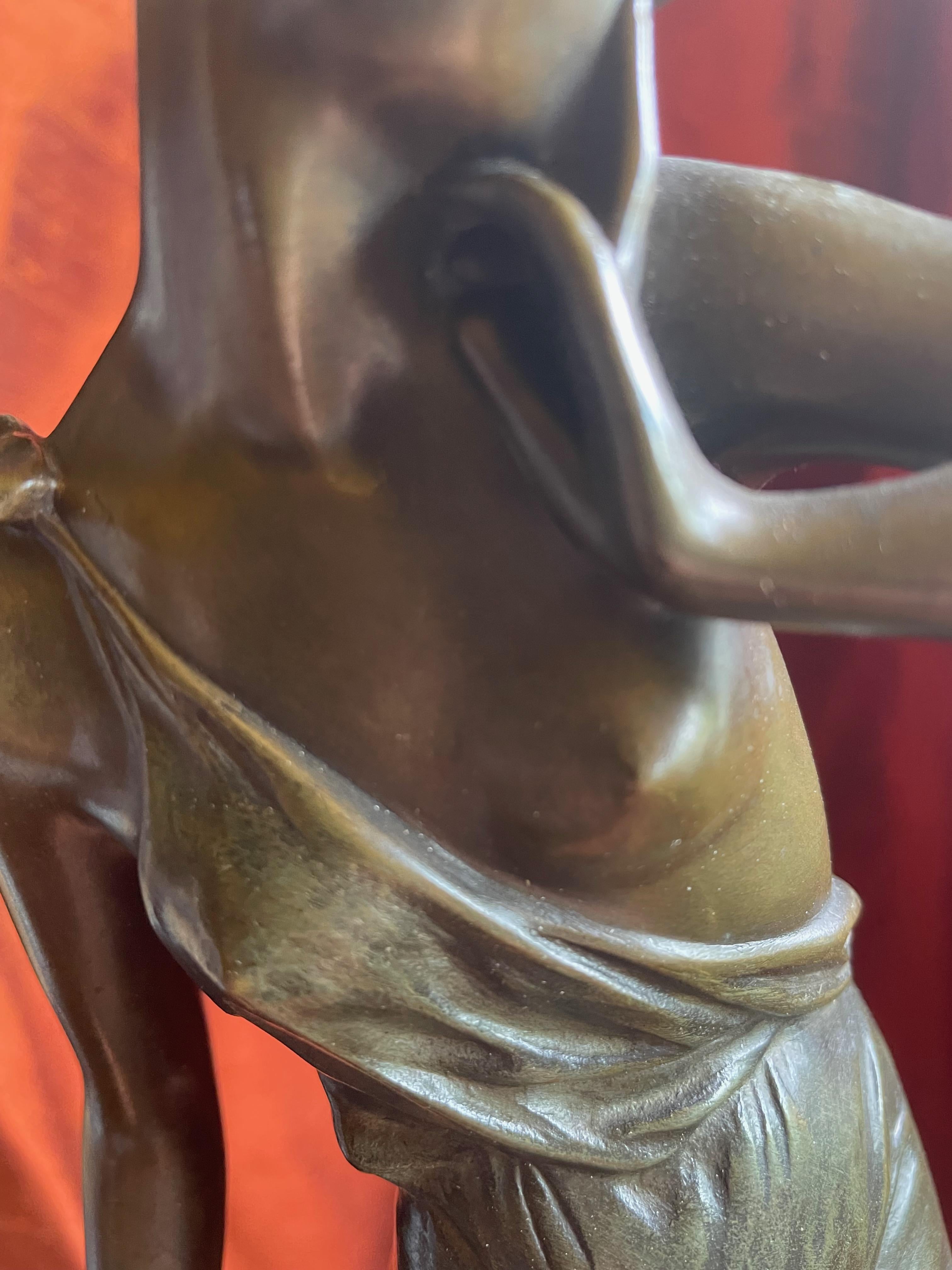 Art déco Bruno Zach Figurine féminine en bronze 