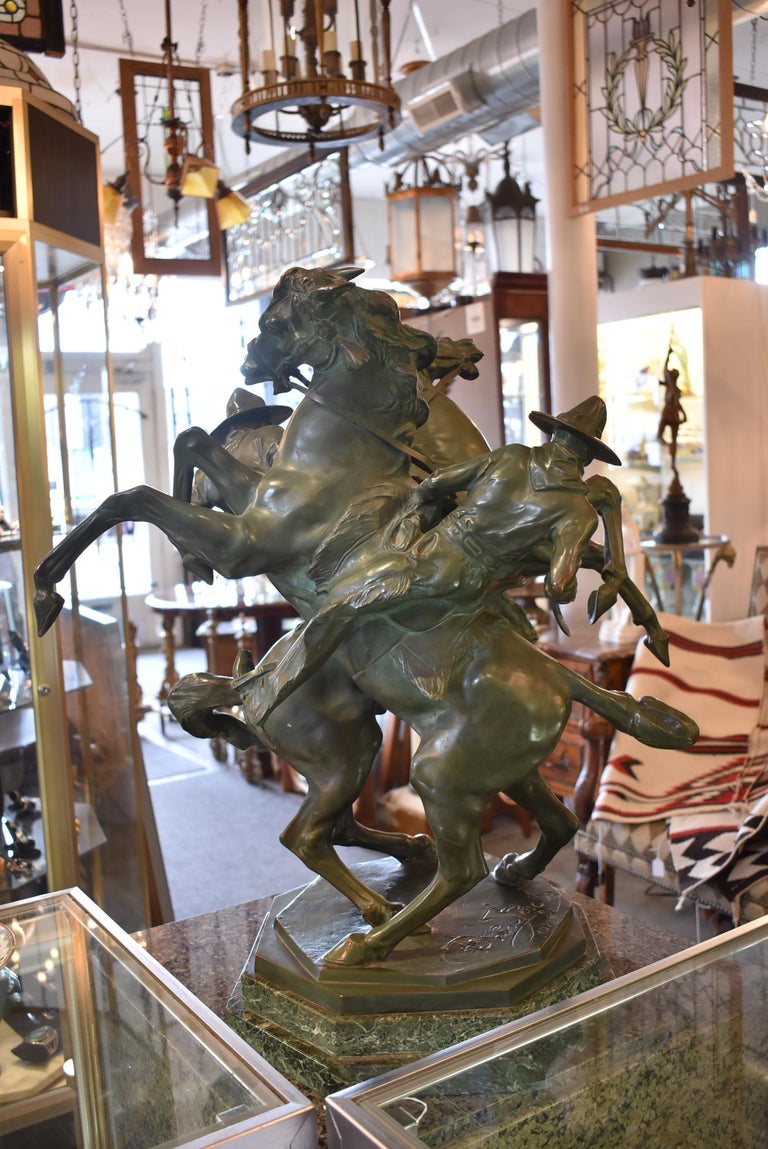 Bruno Zach Bronze Sculpture Horses and Cowboys 