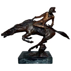 Bruno Zach Deco Bronze Sculpture, 1925, Native American Subject