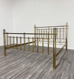 Bruno Zevi International Brass Double Bed Brass 1970's Regency