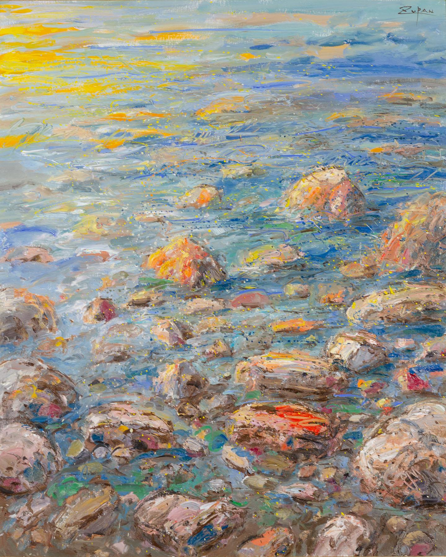 Bruno Zupan Landscape Painting - Sea Stones