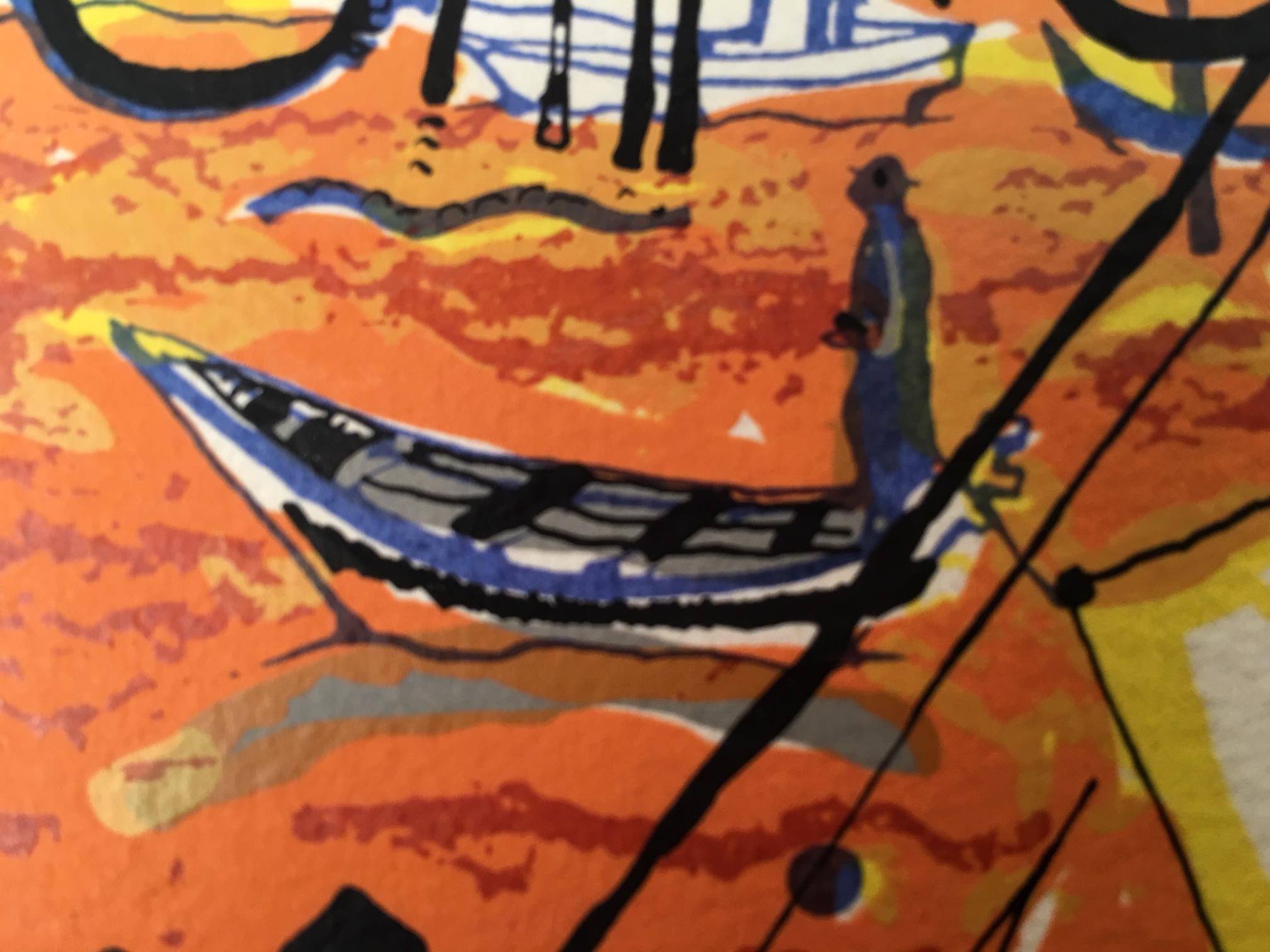 Signed and numbered (59a/100) lithograph. Bruno Zupan was born in Slovenia in 1939. He graduated from the Art lnstitute in Zagreb and decided at the age of twenty-three to leave home and continue his education in Paris. In 1964 he left Paris for New