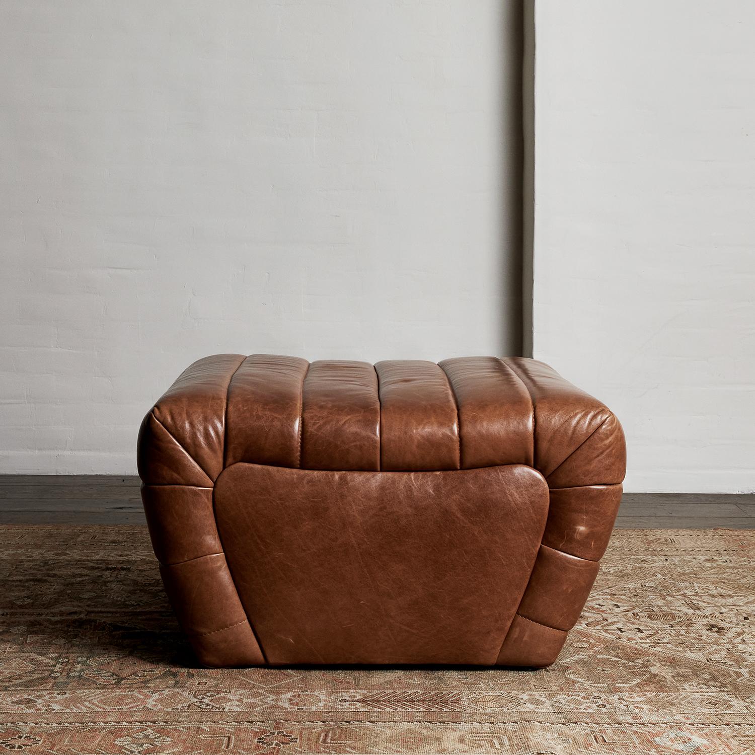 Brunoy Leather Armless Chair by Christiane Lemieux For Sale 3