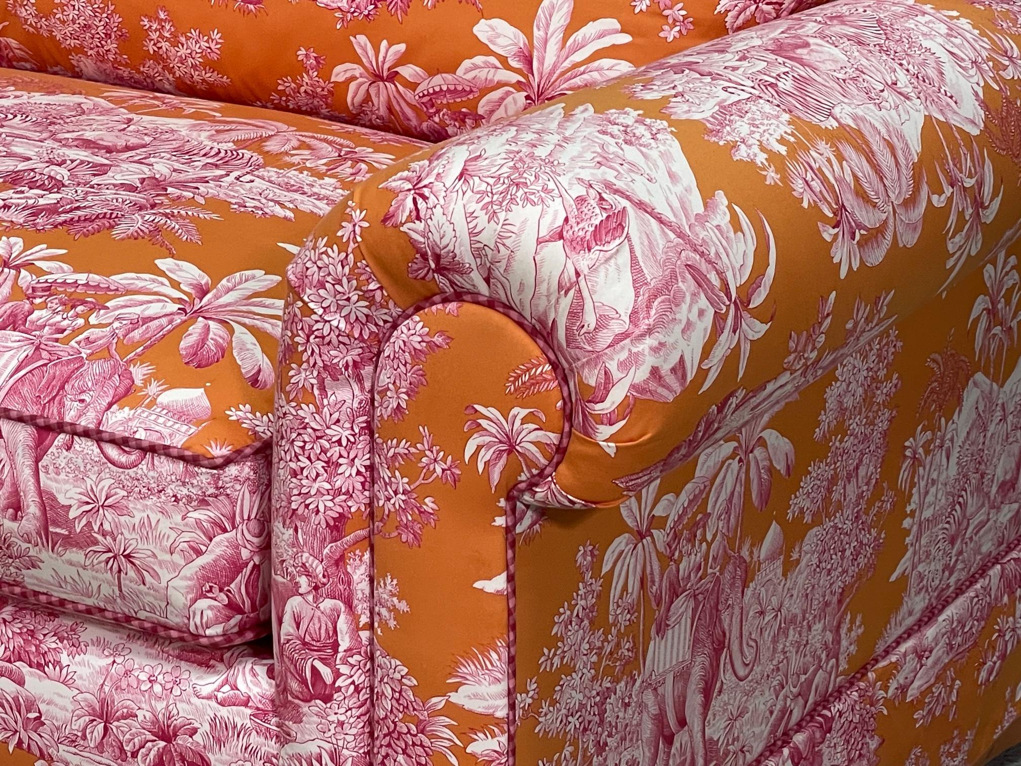 pink floral couch