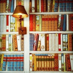Brunschwig and Fils Les Biblioteques Multi Color Library Hand-Printed Wallpaper