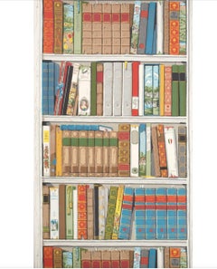 Carta da parati stampata a mano Brunschwig & Fils Les Biblioteques Multi Color Library