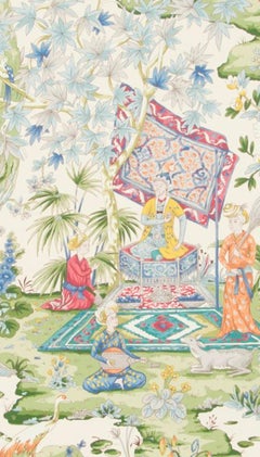 Brunschwig and Fils Lodi Garden Ivory Hand-Printed Wallpaper Double Roll, UK