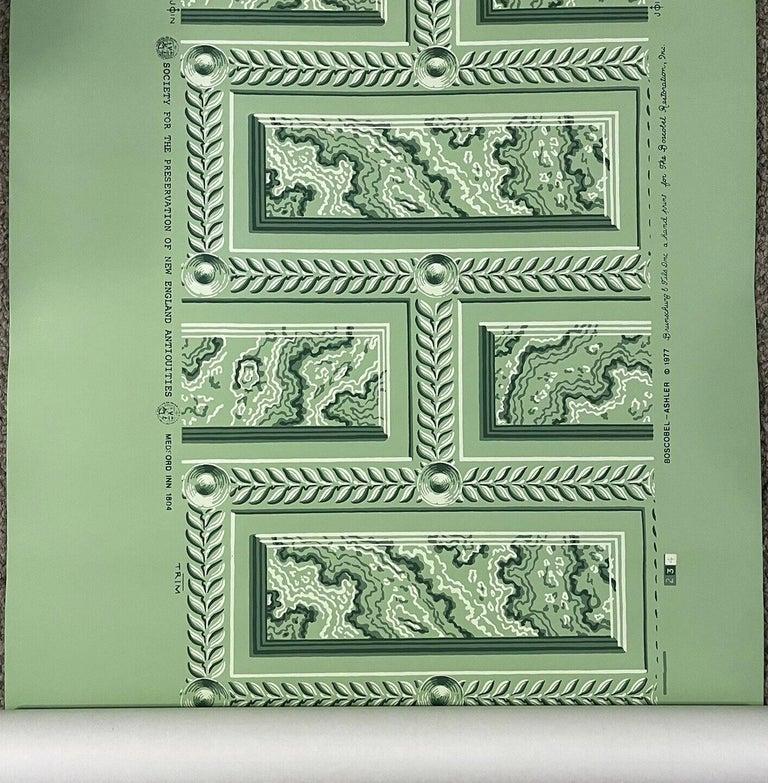 Federal Brunschwig & Fils Boscobel Restoration Medford Inn 1804 Hand-Printed Wallpaper For Sale