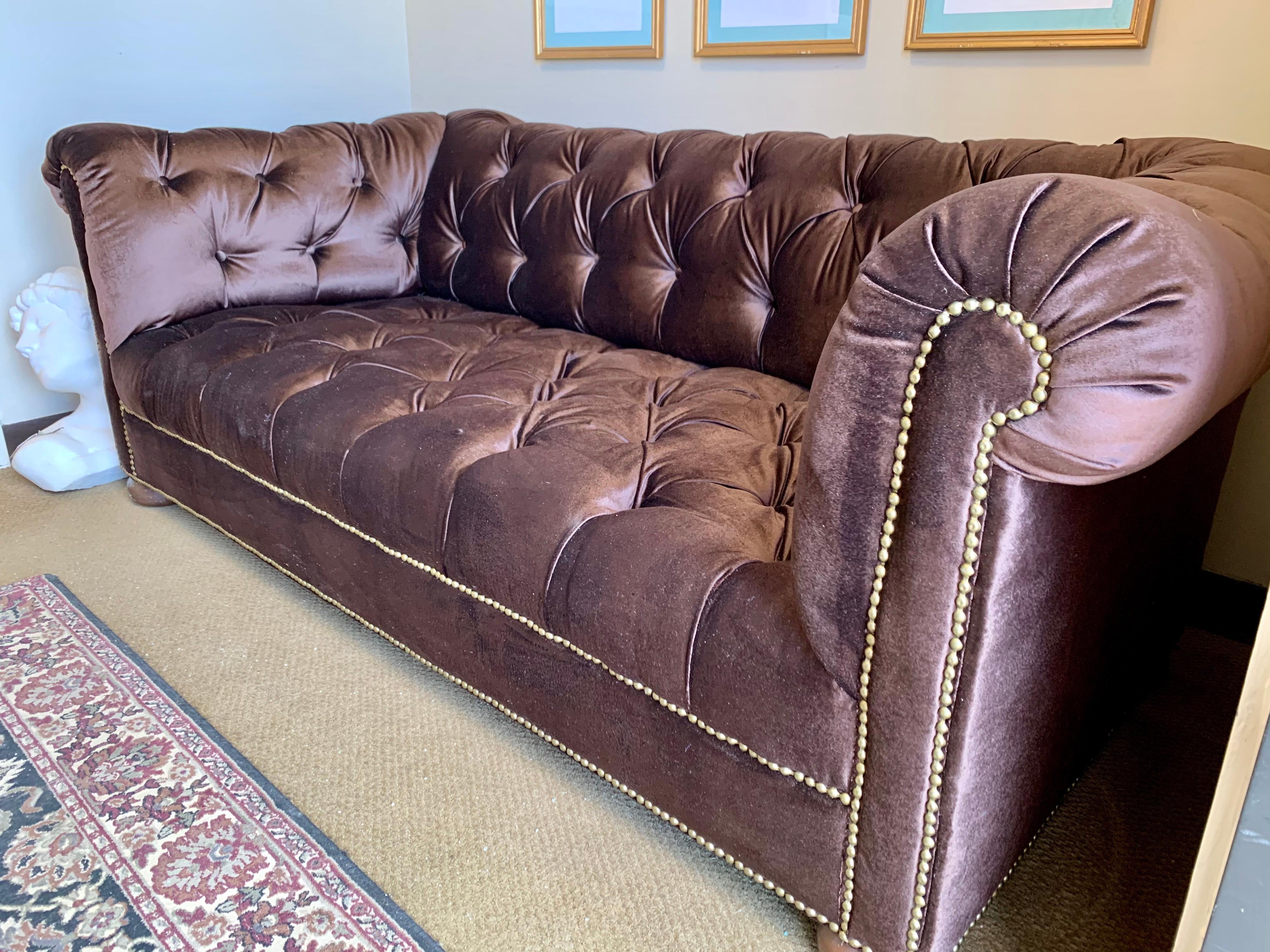 yellow chesterfield footstool