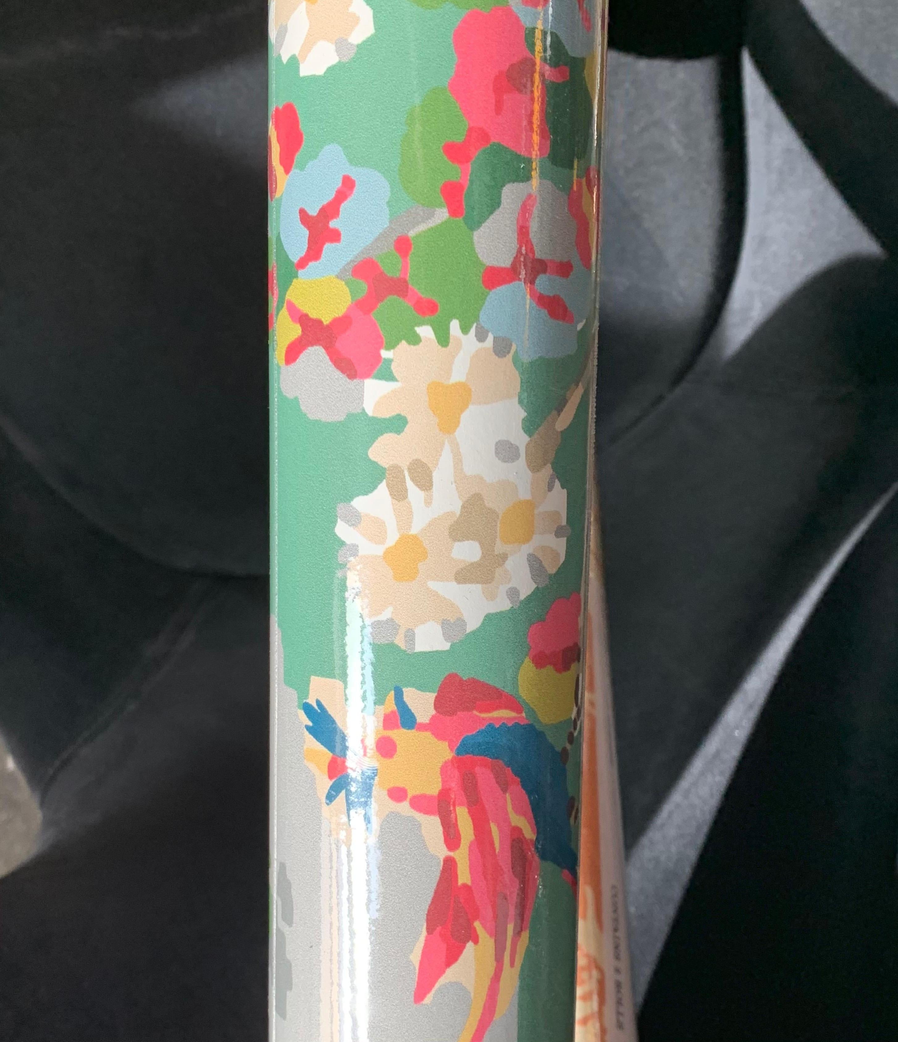 Paper Brunschwig & Fils Chinoiserie Hand-Printed Xian Jade Wallpaper Double Roll For Sale