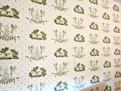 Brunschwig & Fils Hand-Printed Cherubin et Lapins, Wallpaper, Angels and Rabbits