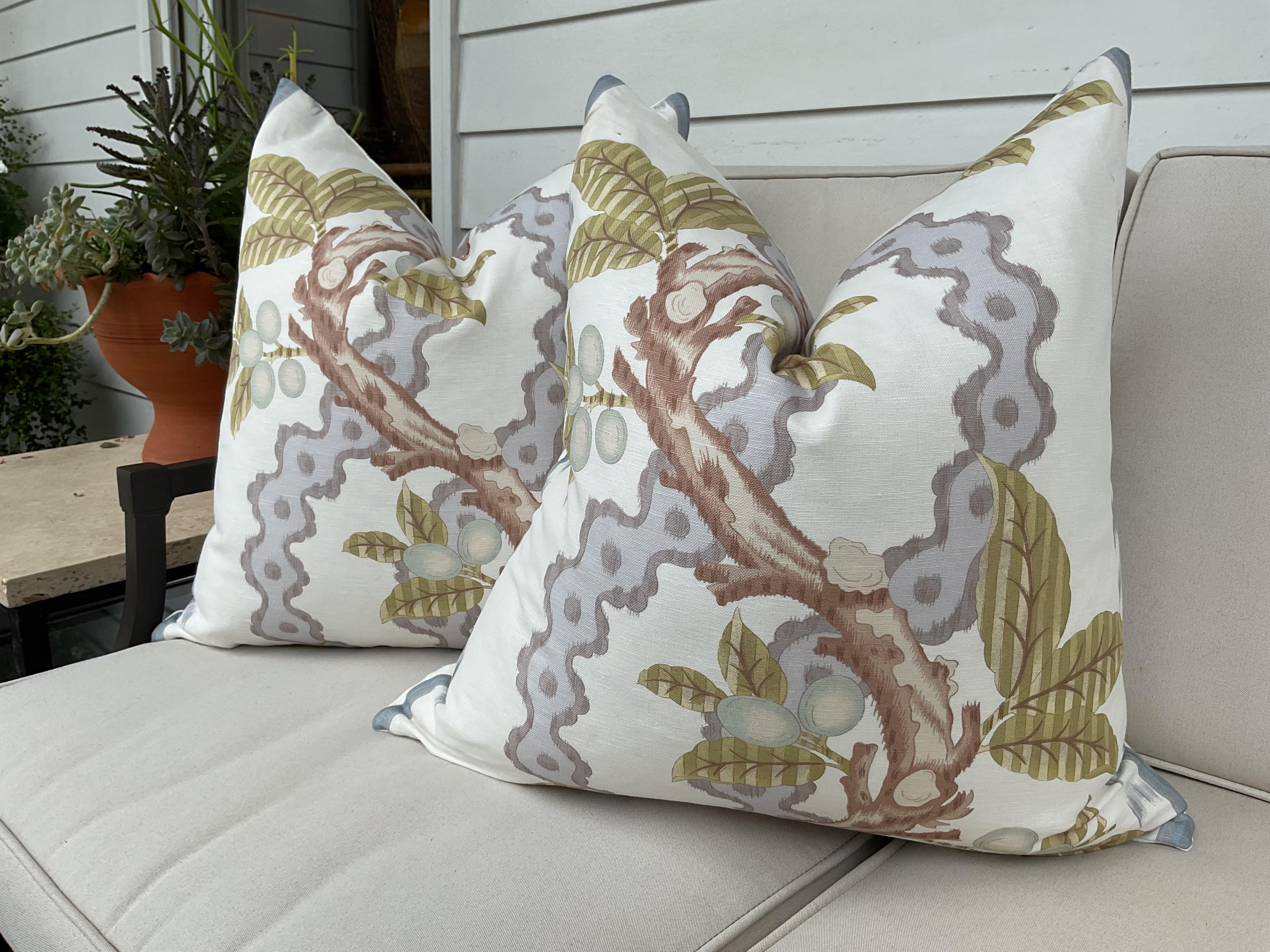 From Brunschwig and Fils comes this contemporary design, featuring floral stripes throughout. 