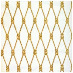 Brunschwig & Fils Nautical Knot Trellis White & Yellow Vintage Wallpaper