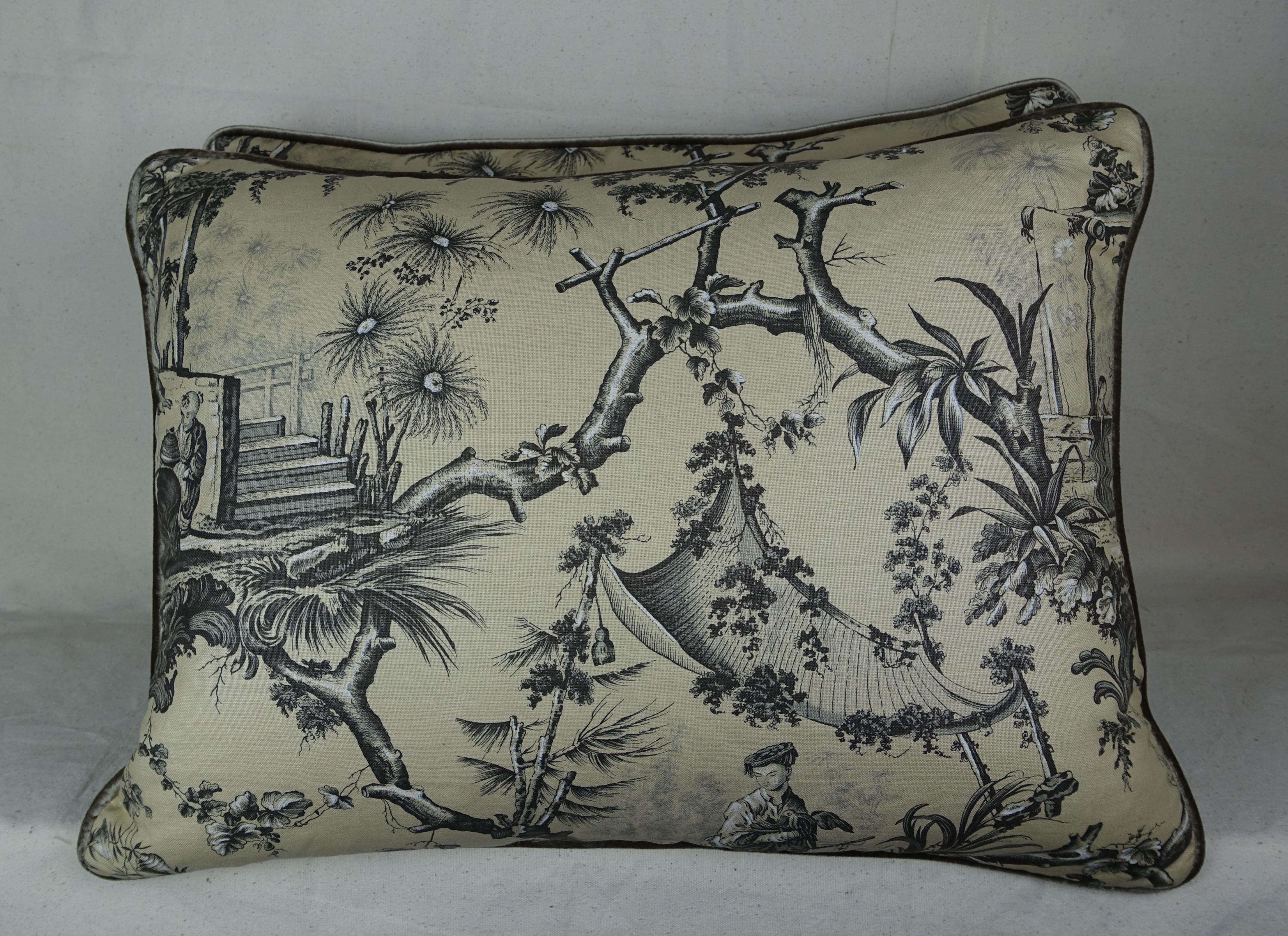 American Brunschwig & Fils Printed Textile Pillows, Pair