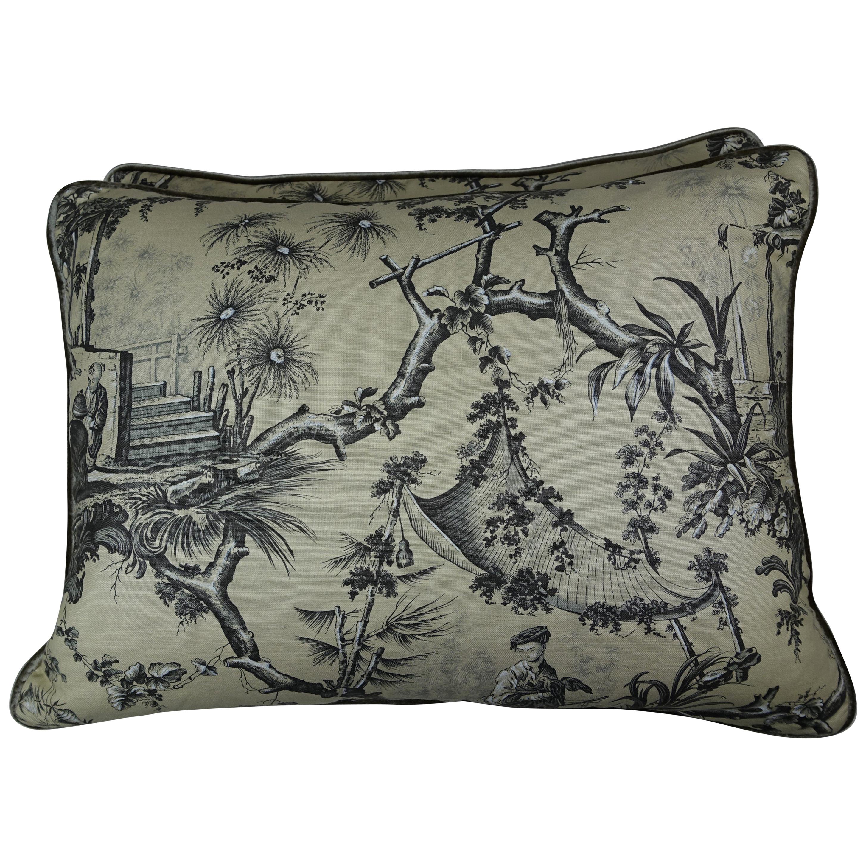Brunschwig & Fils Printed Textile Pillows, Pair