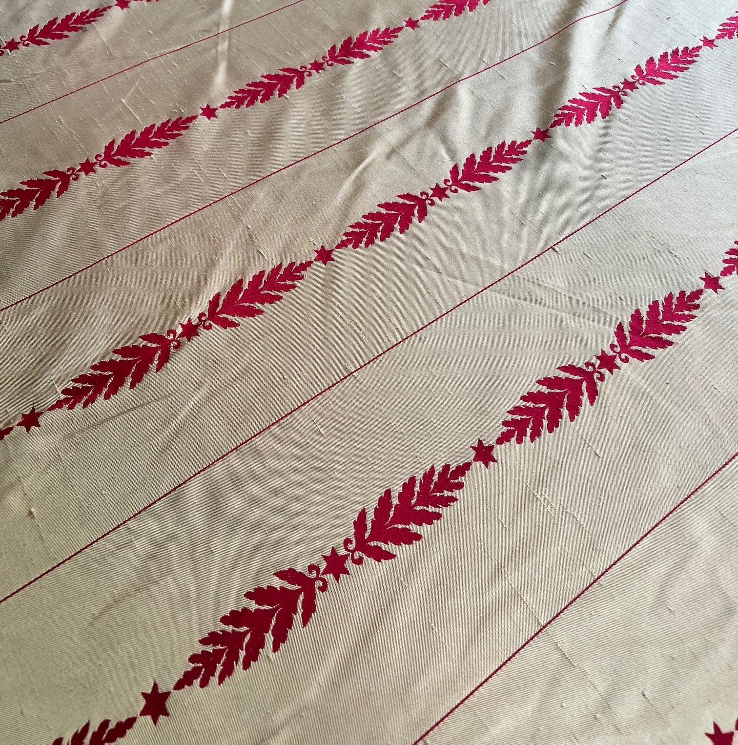 Brunschwig & Fils Red and Gold Satin Silk Fabric Created for the White House For Sale 5