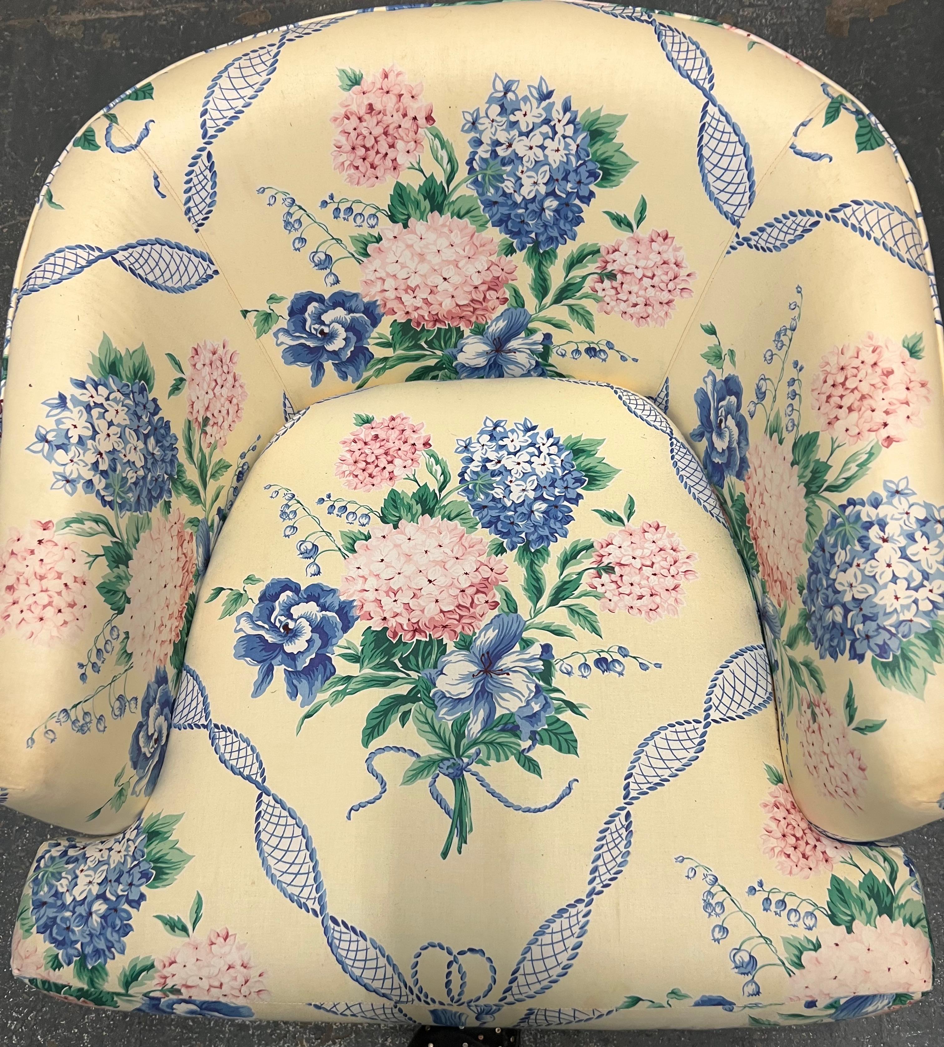 pink floral chairs