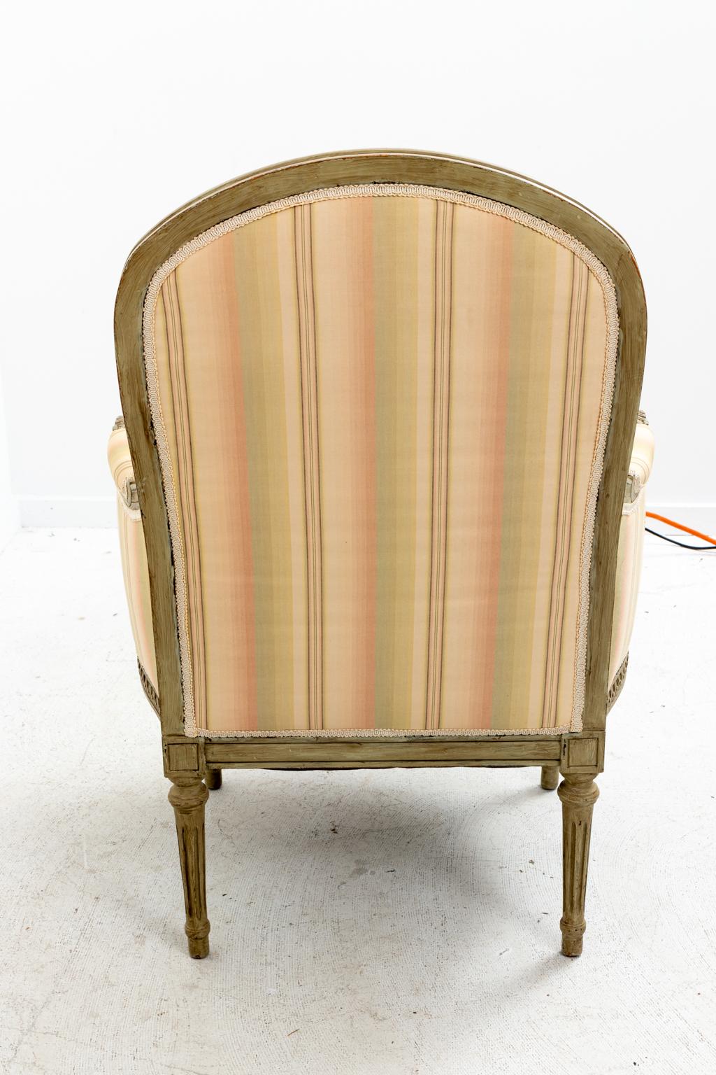Brunschwig & Fils Upholstered French Bergère Armchair For Sale 1