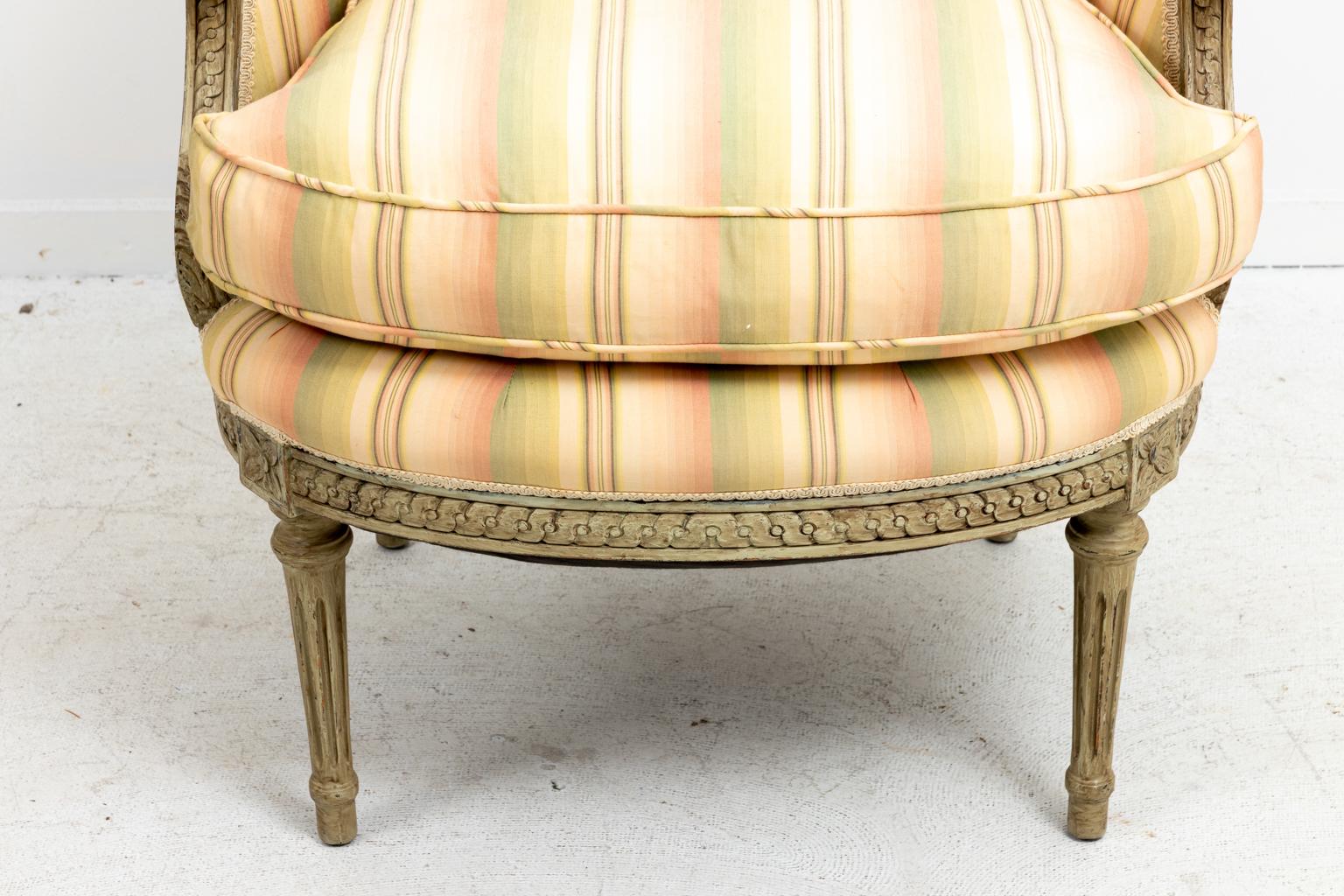 Brunschwig & Fils Upholstered French Bergère Armchair For Sale 3