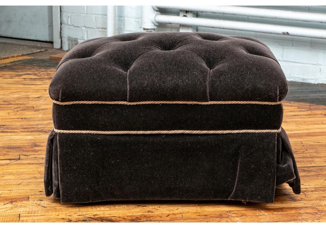 Brunshwig & Fils Grosvenor Square Brown Mohair Ottoman In Good Condition For Sale In Bridgeport, CT