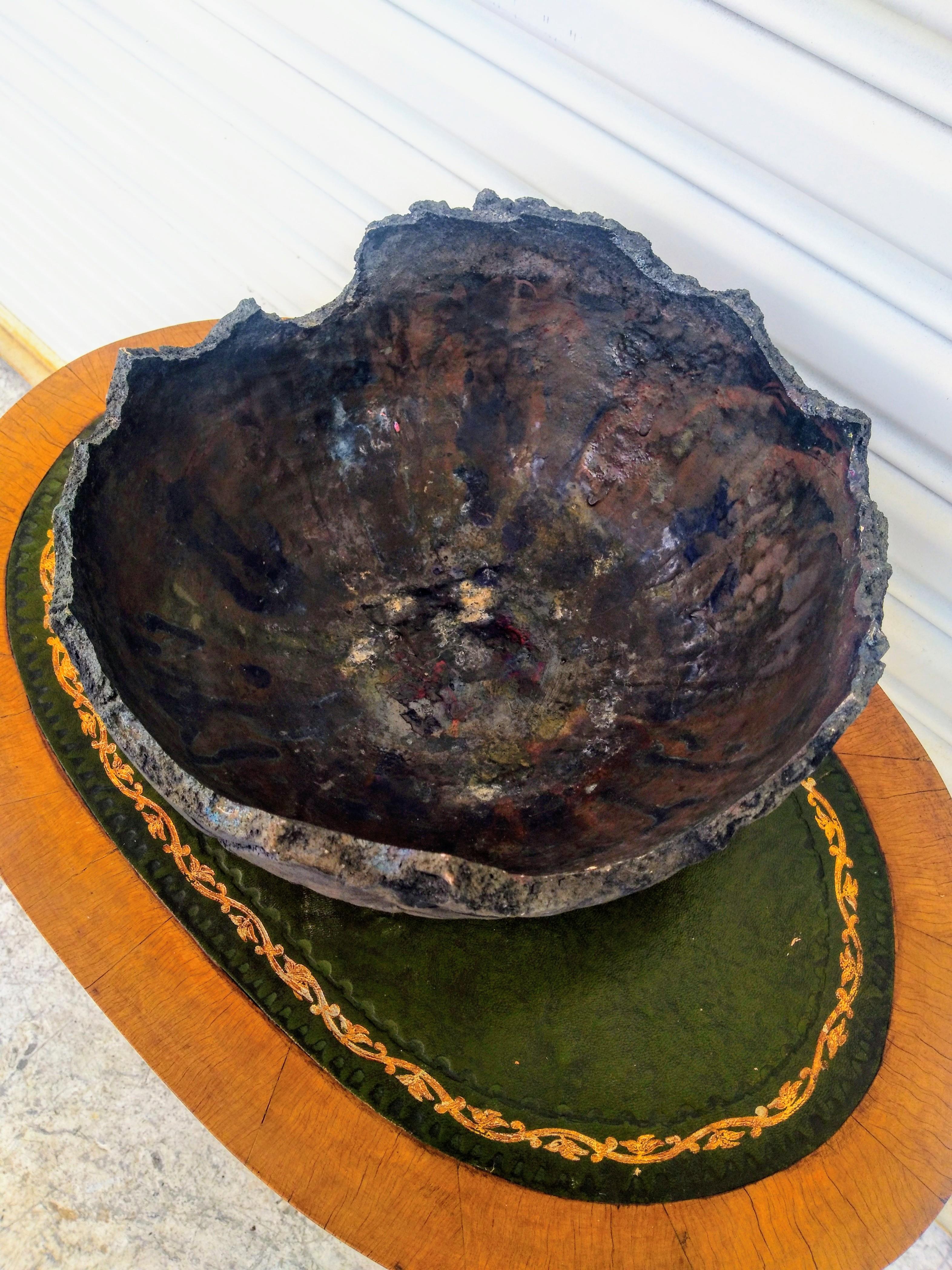 American Bruny Graves Large Raku Pottery Bowl For Sale