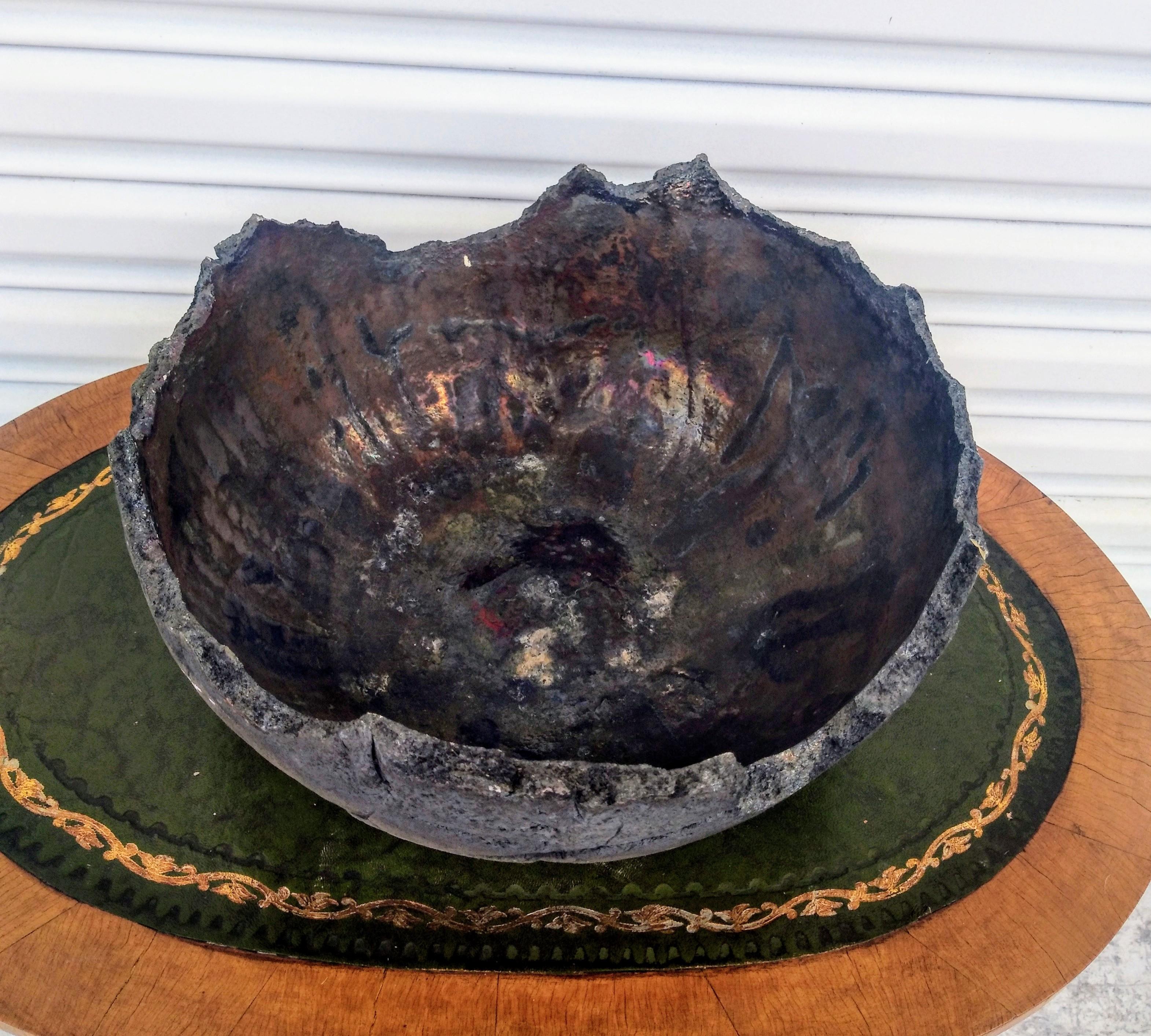 Clay Bruny Graves Large Raku Pottery Bowl For Sale
