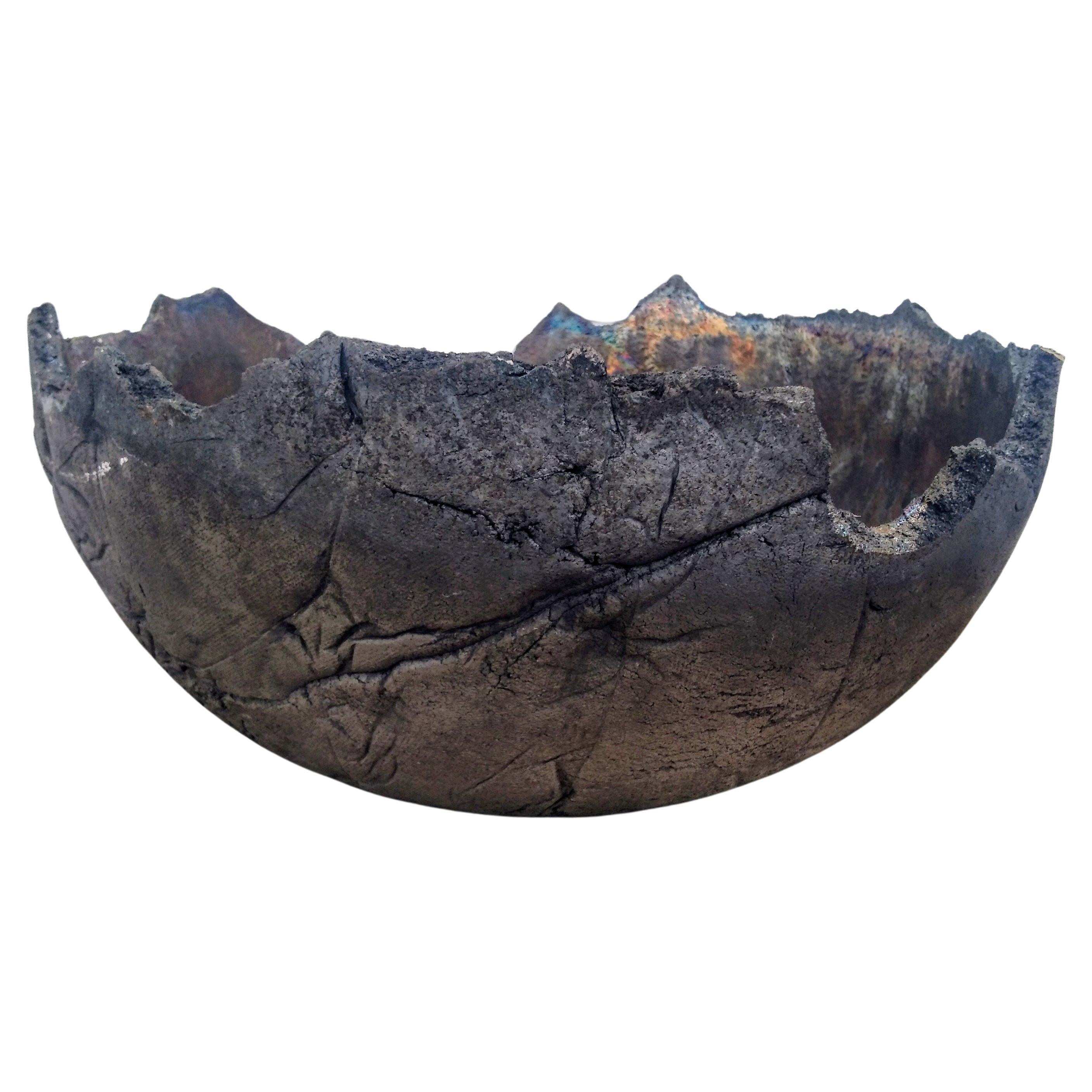 Grand bol en poterie de raku Graves Bruny