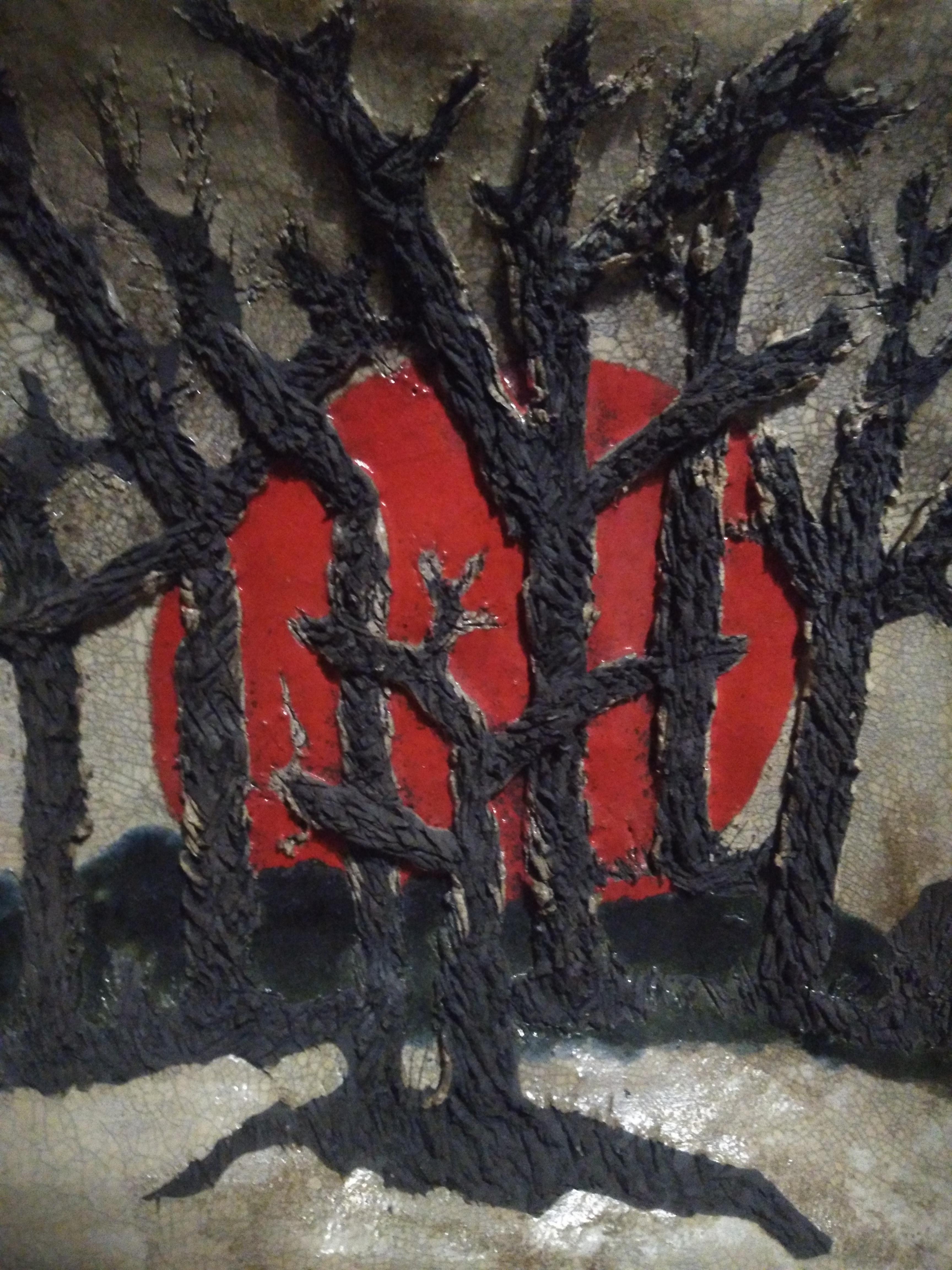 20th Century Bruny Graves Raku Art Plate For Sale
