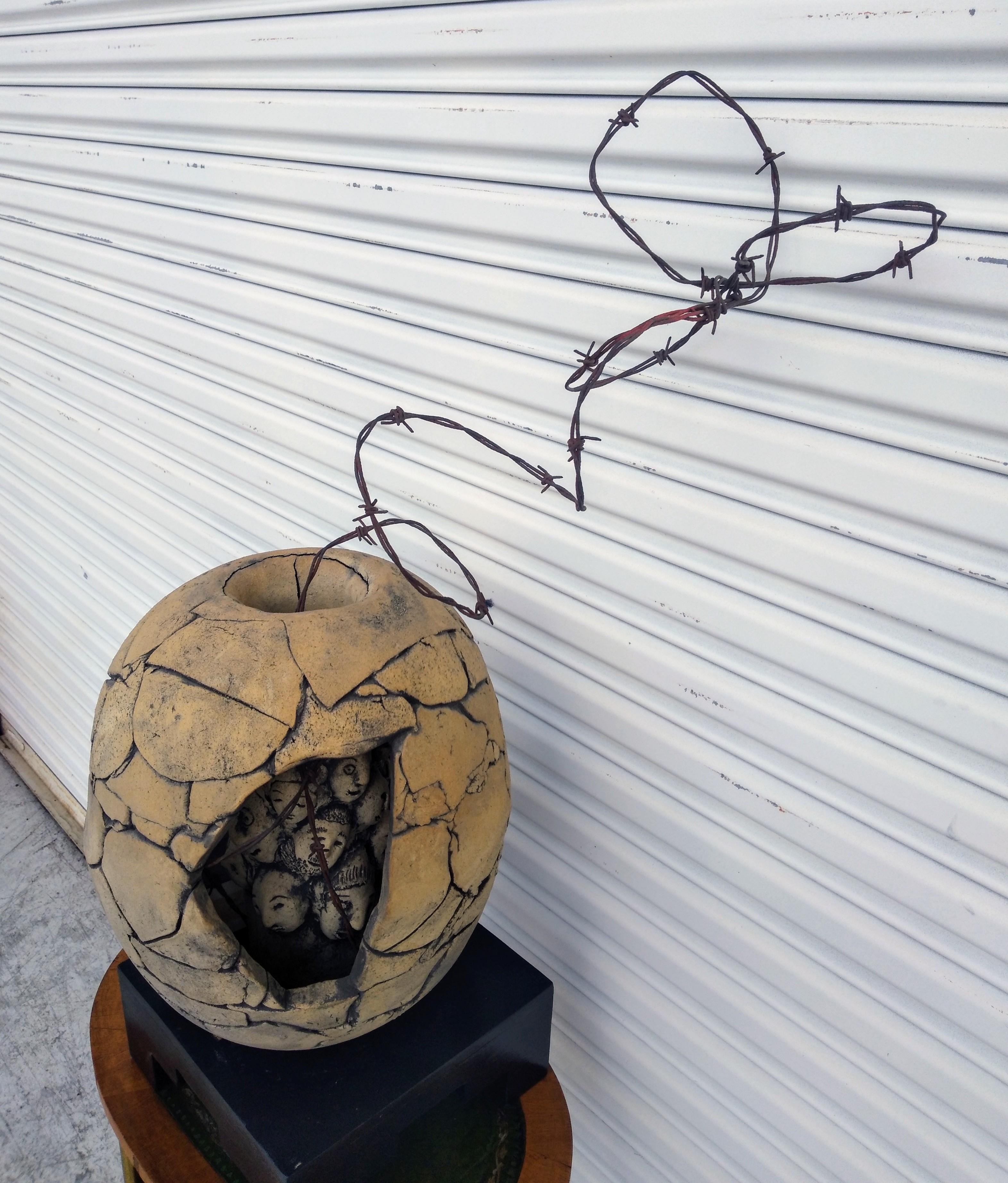 American Bruny Graves Raku Sculpture For Sale